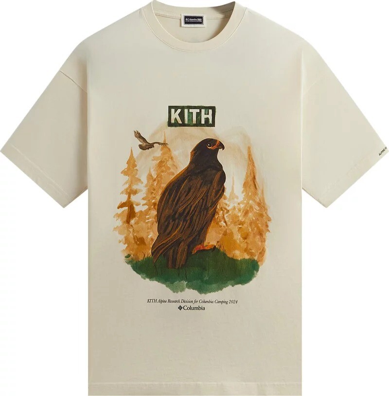 

Футболка Kith For Columbia Eagle Illustration Vintage, светло-бежевый