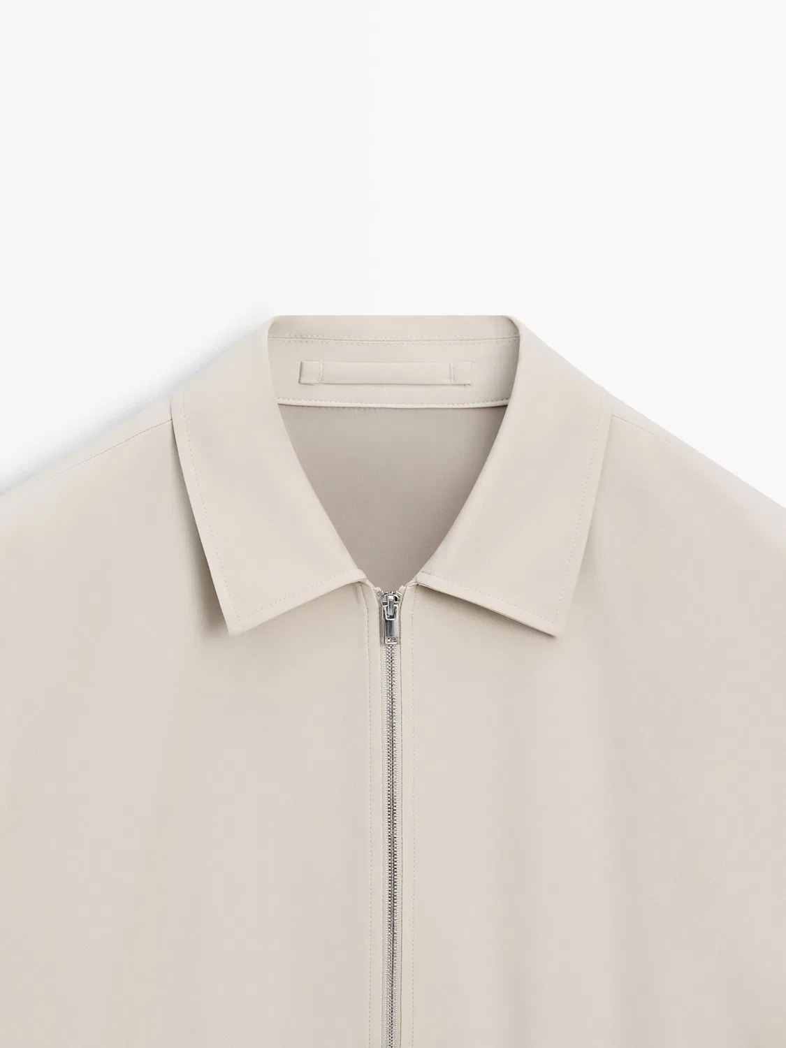 Укороченная рубашка-накидка с карманами Massimo Dutti, светло-бежевый — фото 3