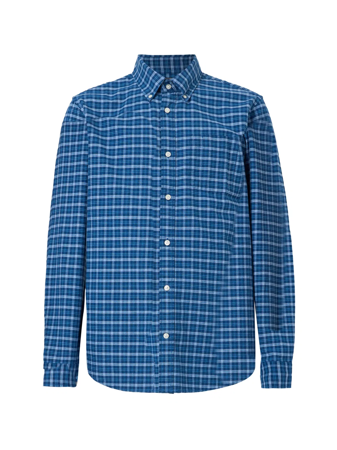 Рубашка Gap Regular fit на пуговицах темно-синяя, светло-голубая
