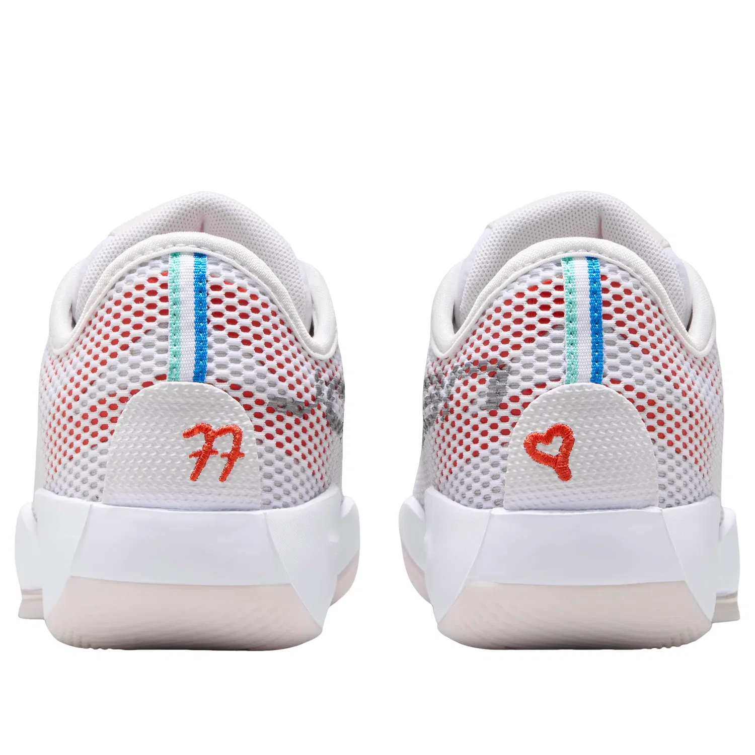 Детские кроссовки с синтетическим верхом Air Jordan Luka 77 'Ghost' Jordan, White/Swan/Picante Red — фото 3