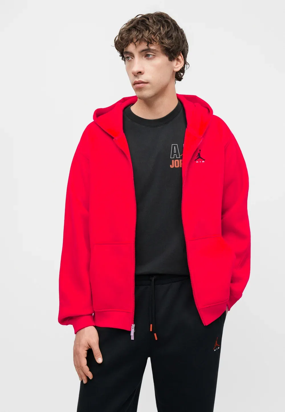 M j brk st fz bb - толстовка на молнии Jordan, University Red/Black — фото 4