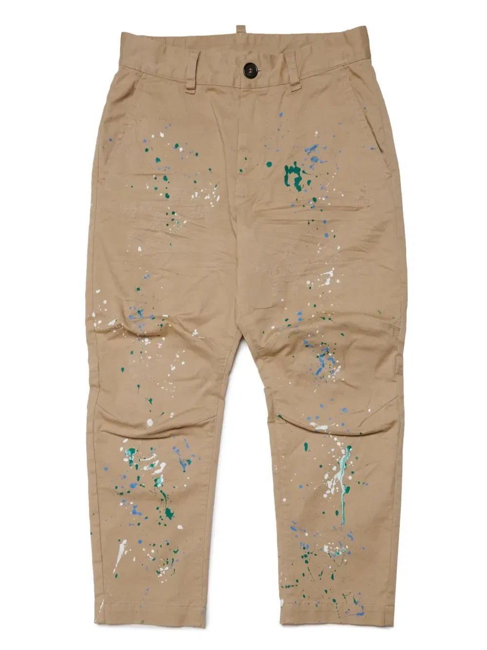Брюки чинос с эффектом разбрызганной краски Dsquared2 Kids, бежевый