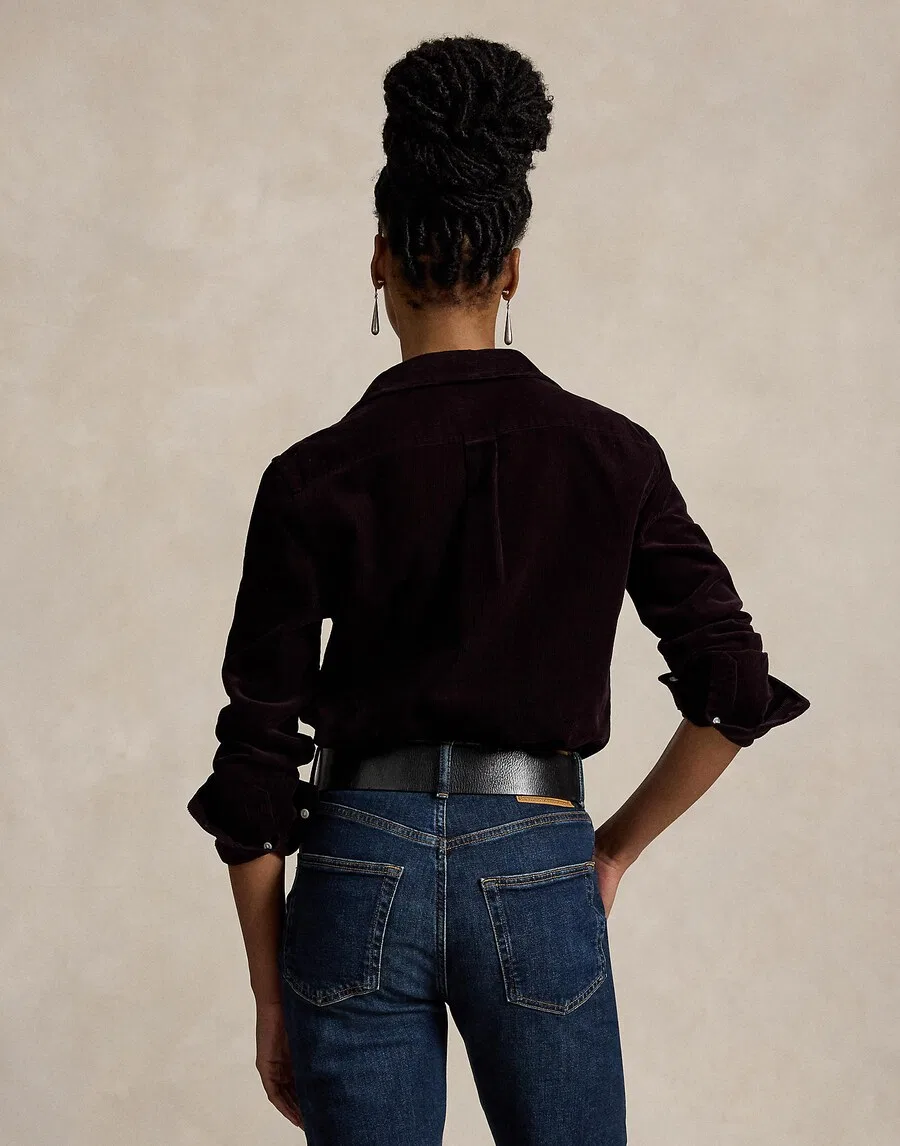 Блузка Polo Ralph Lauren '14 WALE' цвета карминно-красный — фото 4
