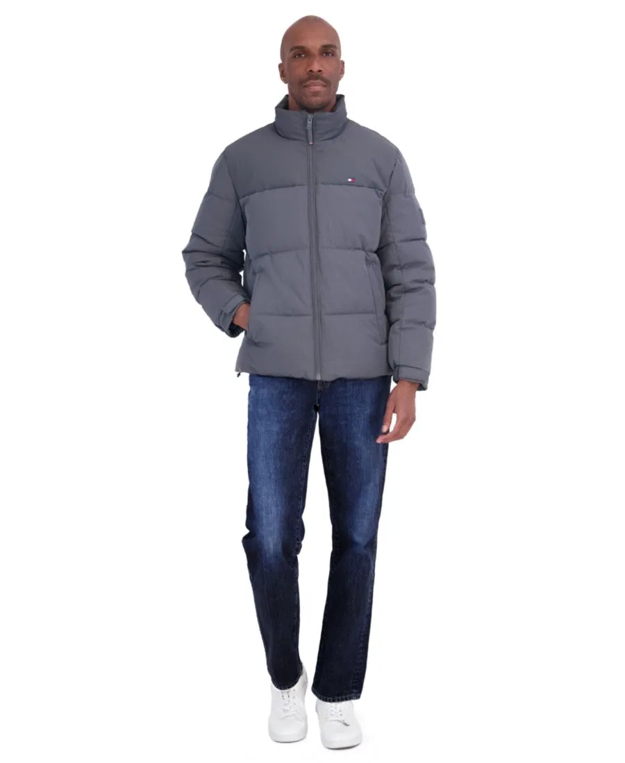 Мужская куртка-пуховик с капюшоном, утепленная, Oversized quilt channels Tommy Hilfiger, Charcoal — фото 2