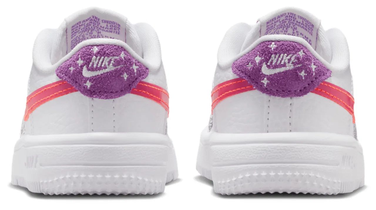 Кроссовки для мальчиков Air Force 1 Low BBall Lace Nike, цвет White/Bright Violet/Turf Orange — фото 3