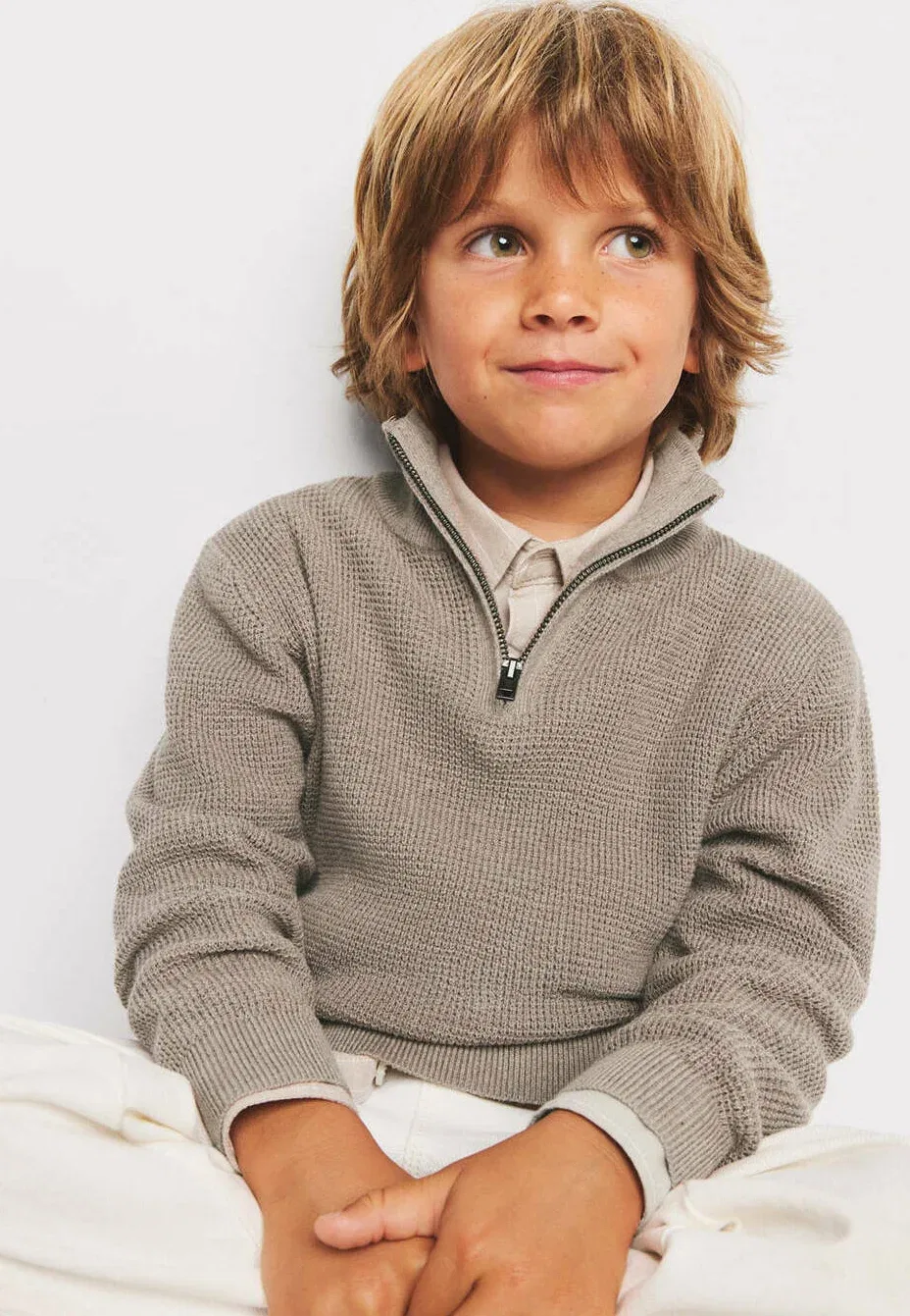 Детский джемпер Mango Kids, Mittelbraun — фото 2