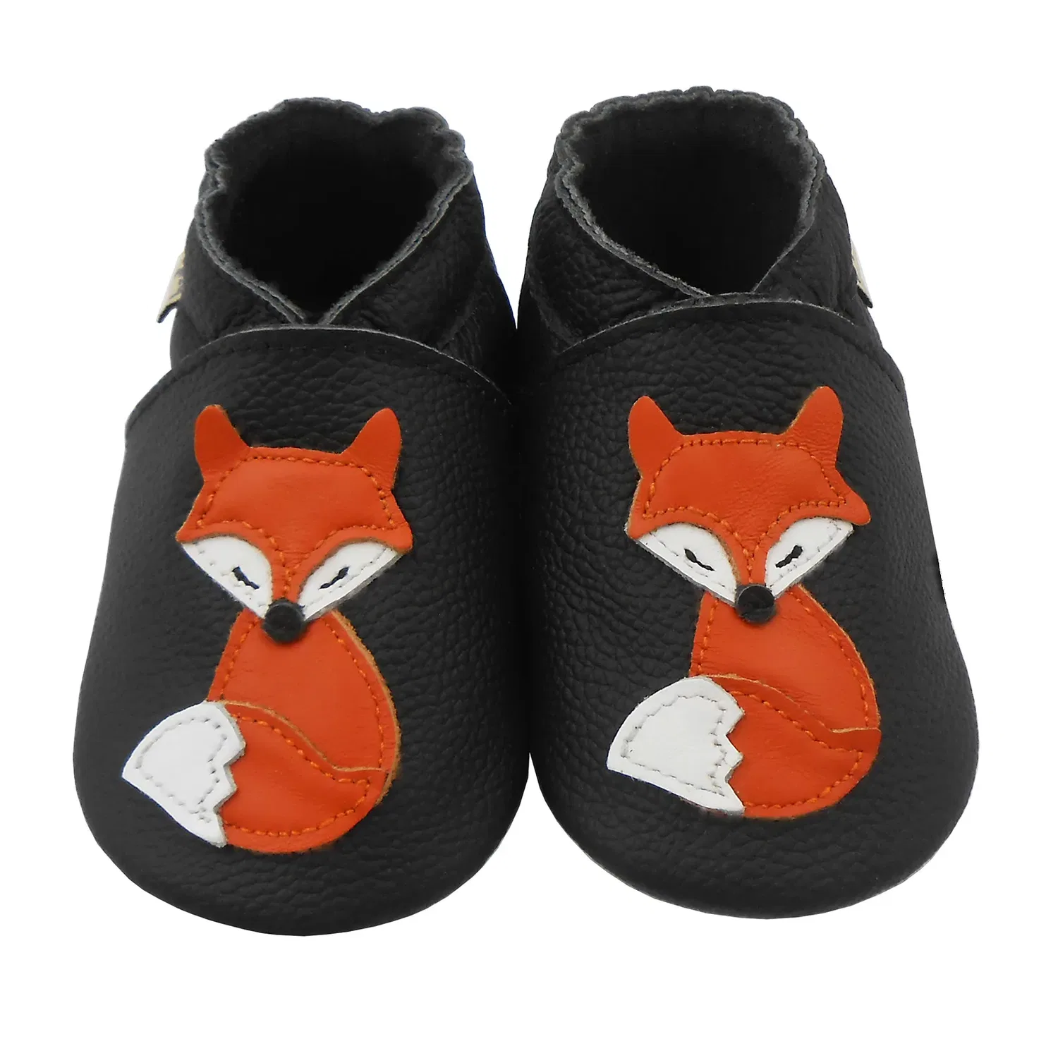 Крабы-пинетки кожаные с лисой Fuchs Mepiq, черный