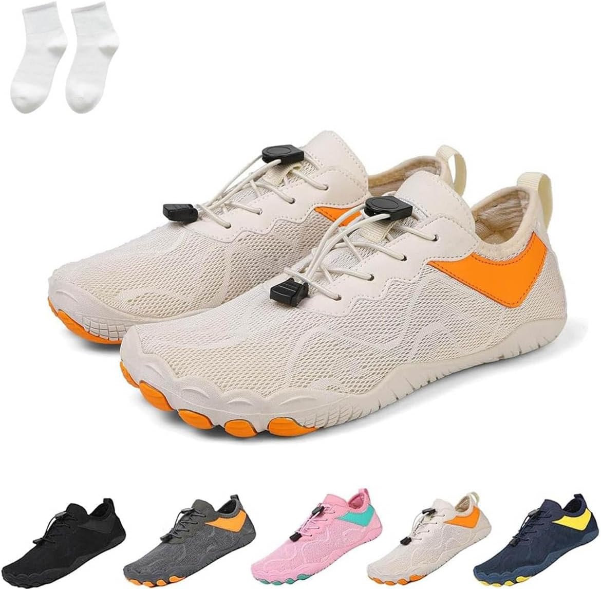 

Женские и мужские босоножки, обувь с широкой носочной частью, устойчивостью и сцеплением с поверхностью, удобные на весь день, нескользящие кроссовки Generic, бежевый