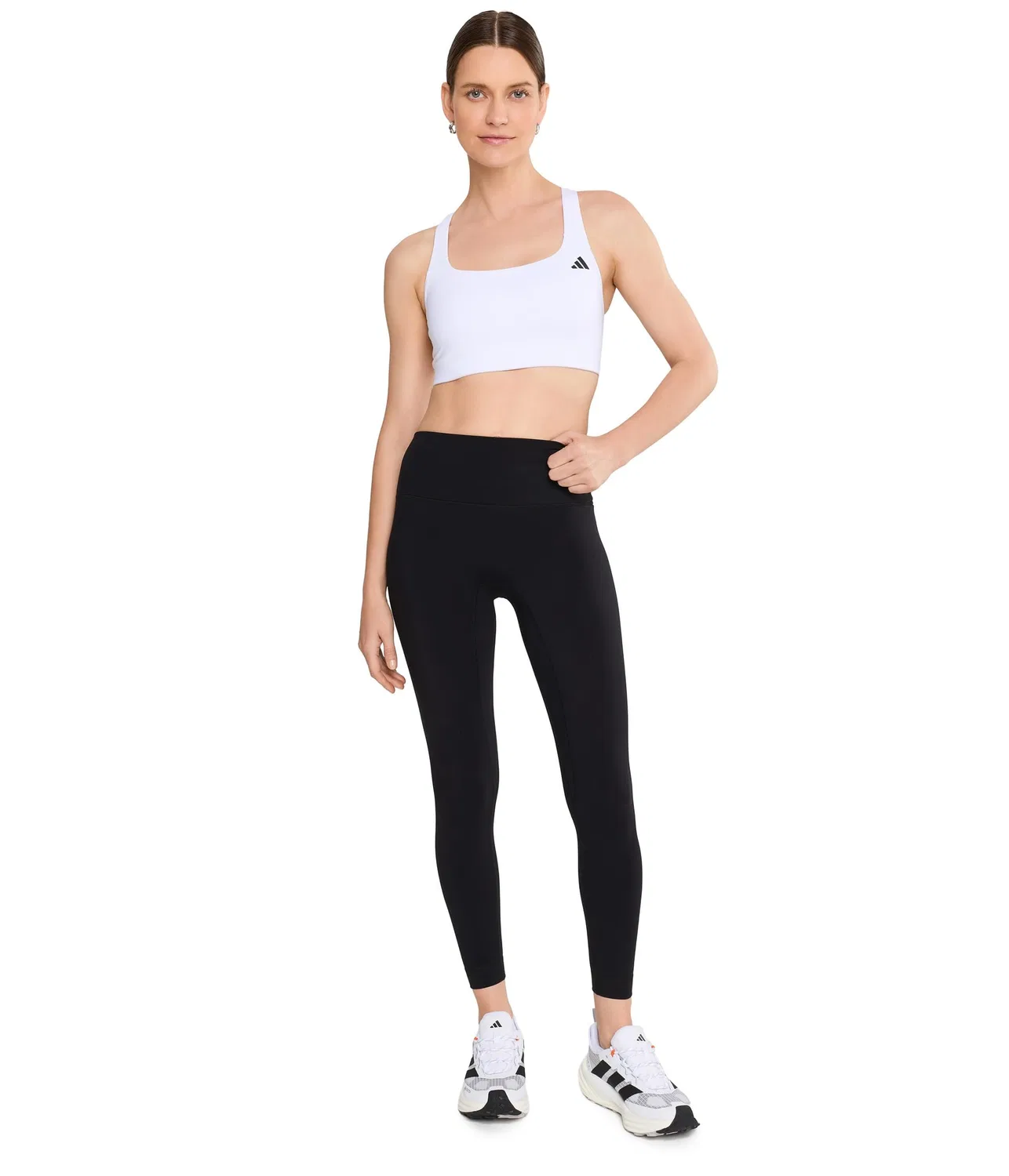 Спортивный бюстгальтер со средней поддержкой Optime Workout Medium-Support Bra Adidas, White — фото 2