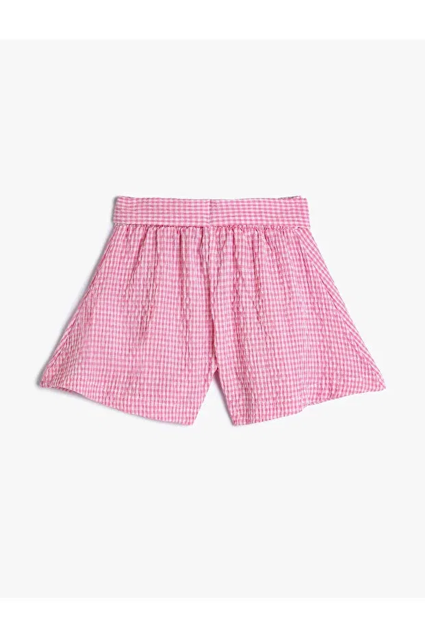 Детские шорты для девочек с завязками Koton, Pink Plaid — фото 2
