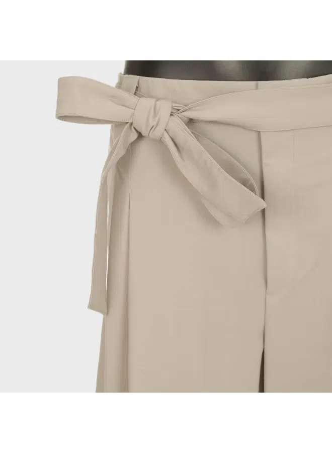 Брюки свободные деловые мягкие удобные Zara, хаки — фото 4