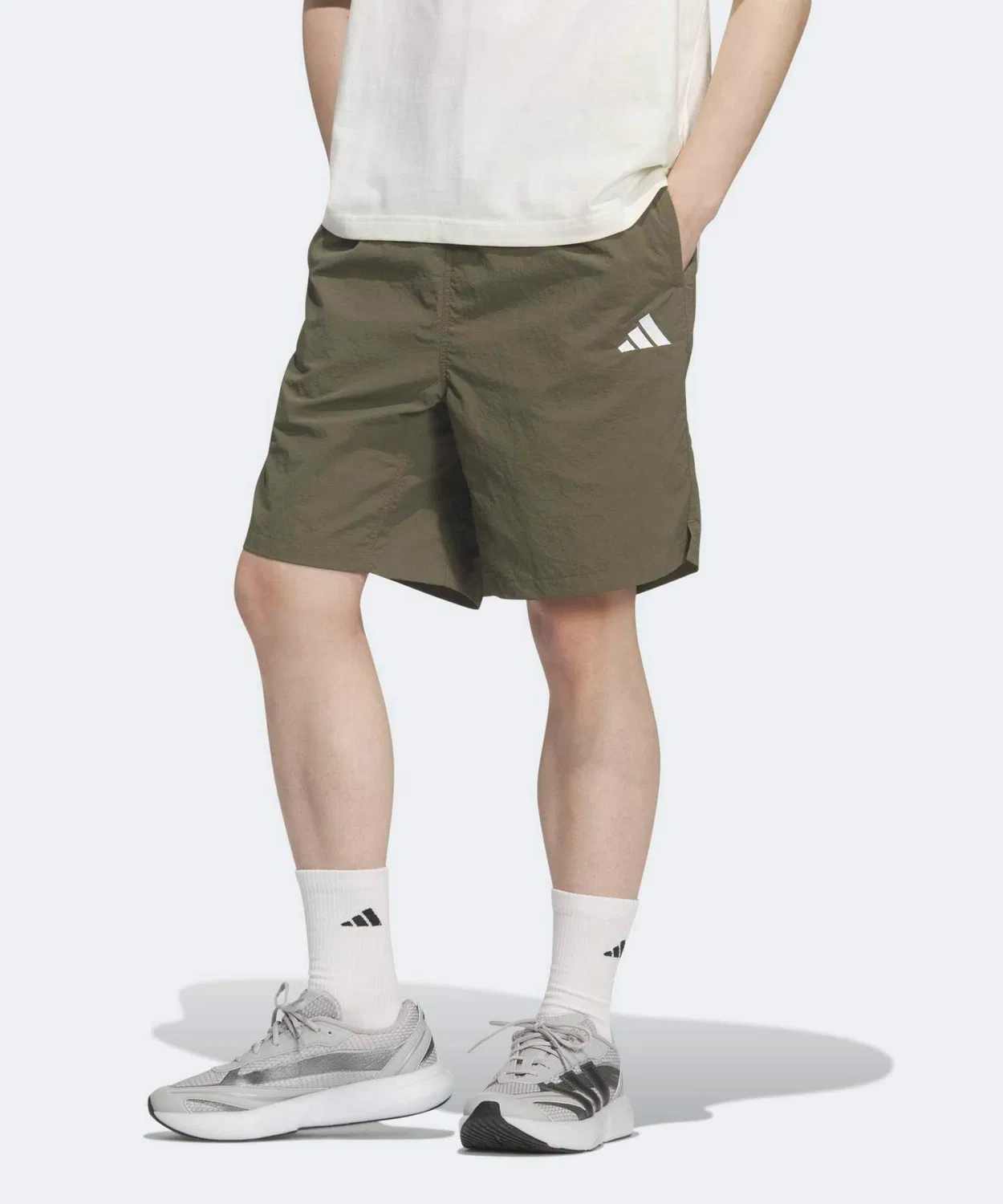 Мужские шорты свободного кроя с плетеным узором, модель Must-Have Loose Fit Woven 8" Baggies, Adidas, Khaki