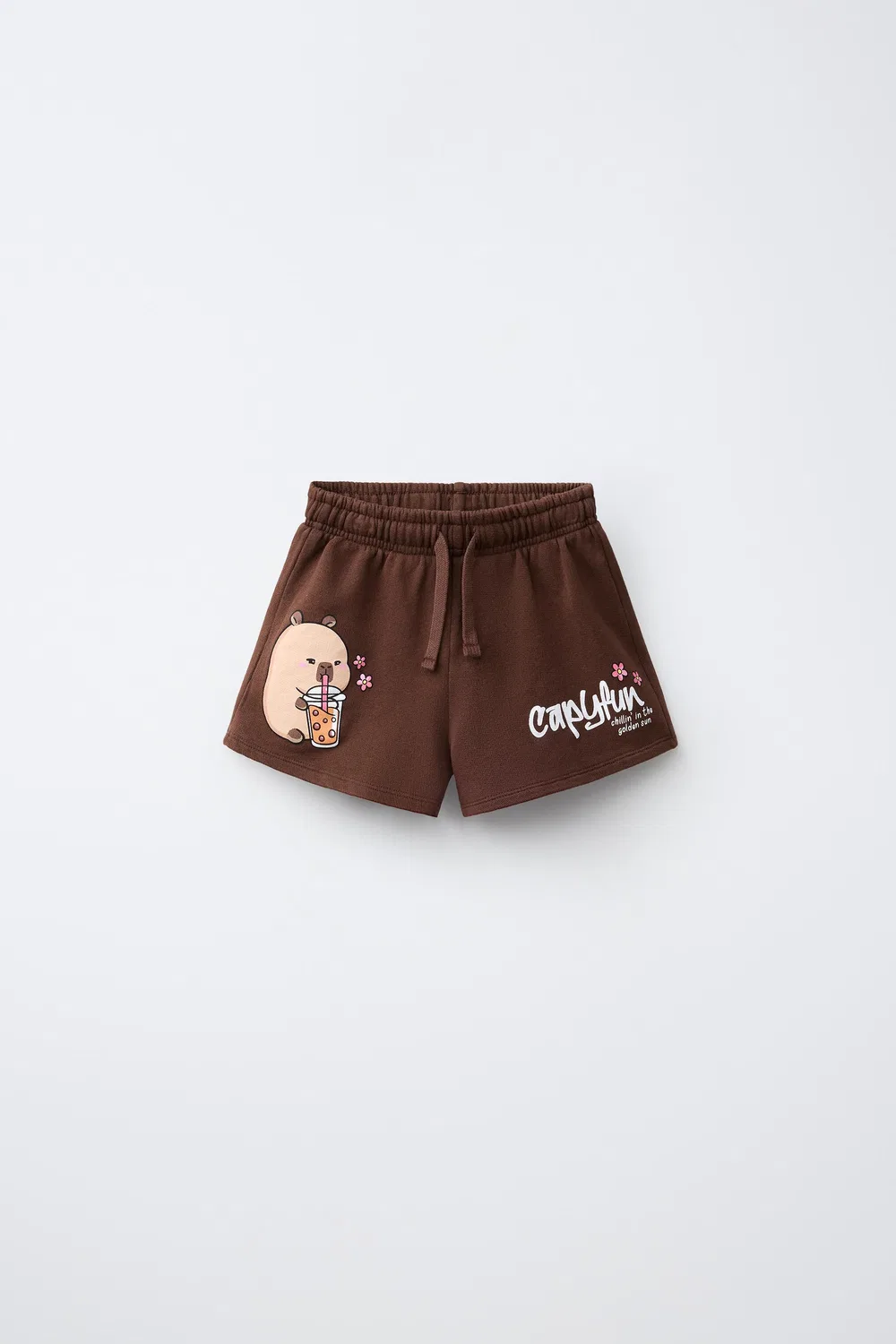 CAPIBARA CAPYFUN ПРИНТ ШОРТЫ-БЕРМУДА ZARA, Brown