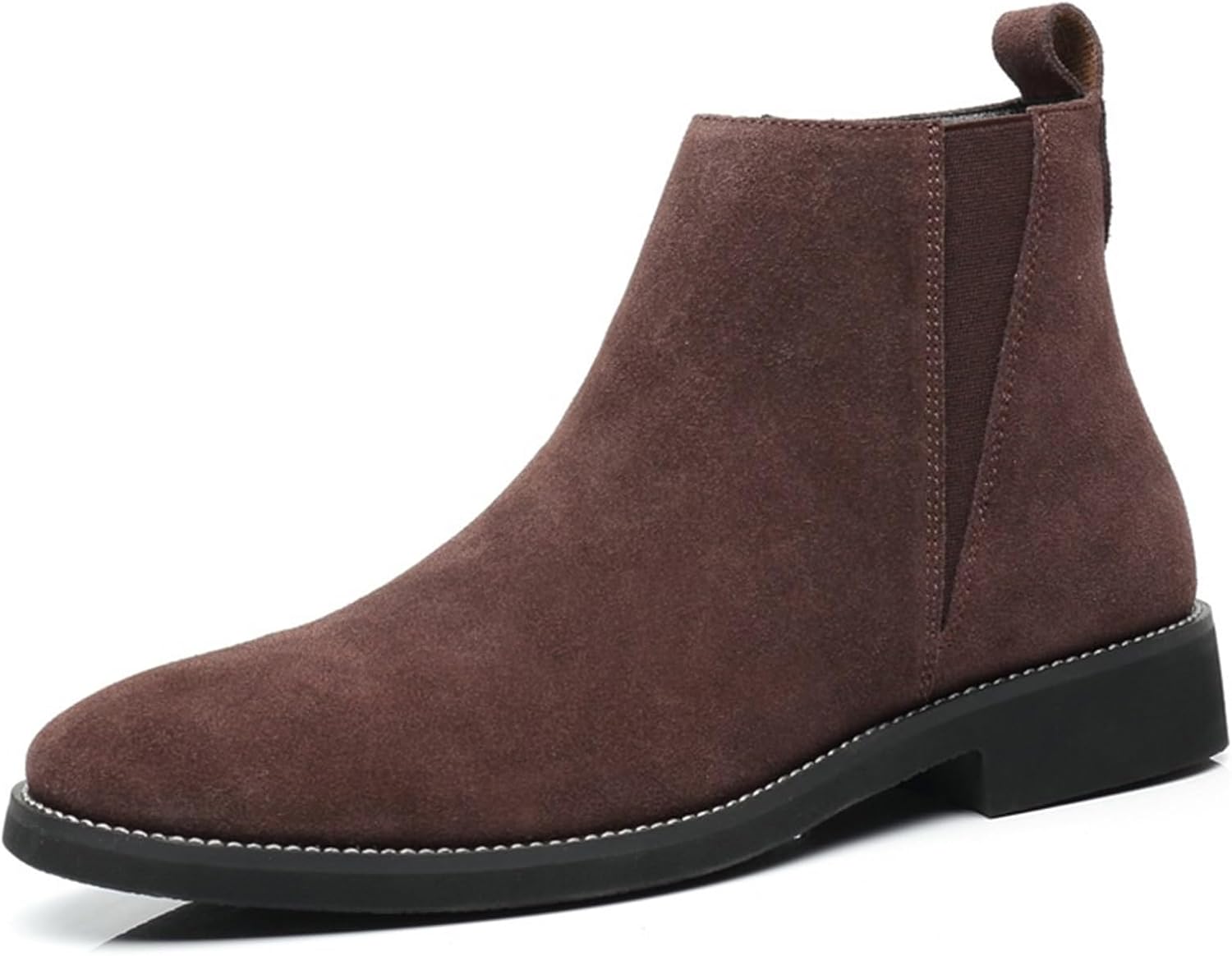 

Мужские ботинки Челси из замши с боковой молнией, деловые формальные ботинки, повседневные деловые ботинки с массивным острым носком, ботинки на щиколотку для мужчин Generic, коричневый