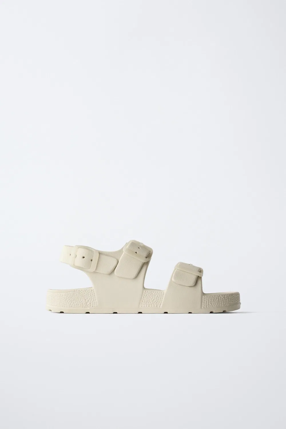 Сандалии с пряжками и резиновым покрытием ZARA, Ecru White