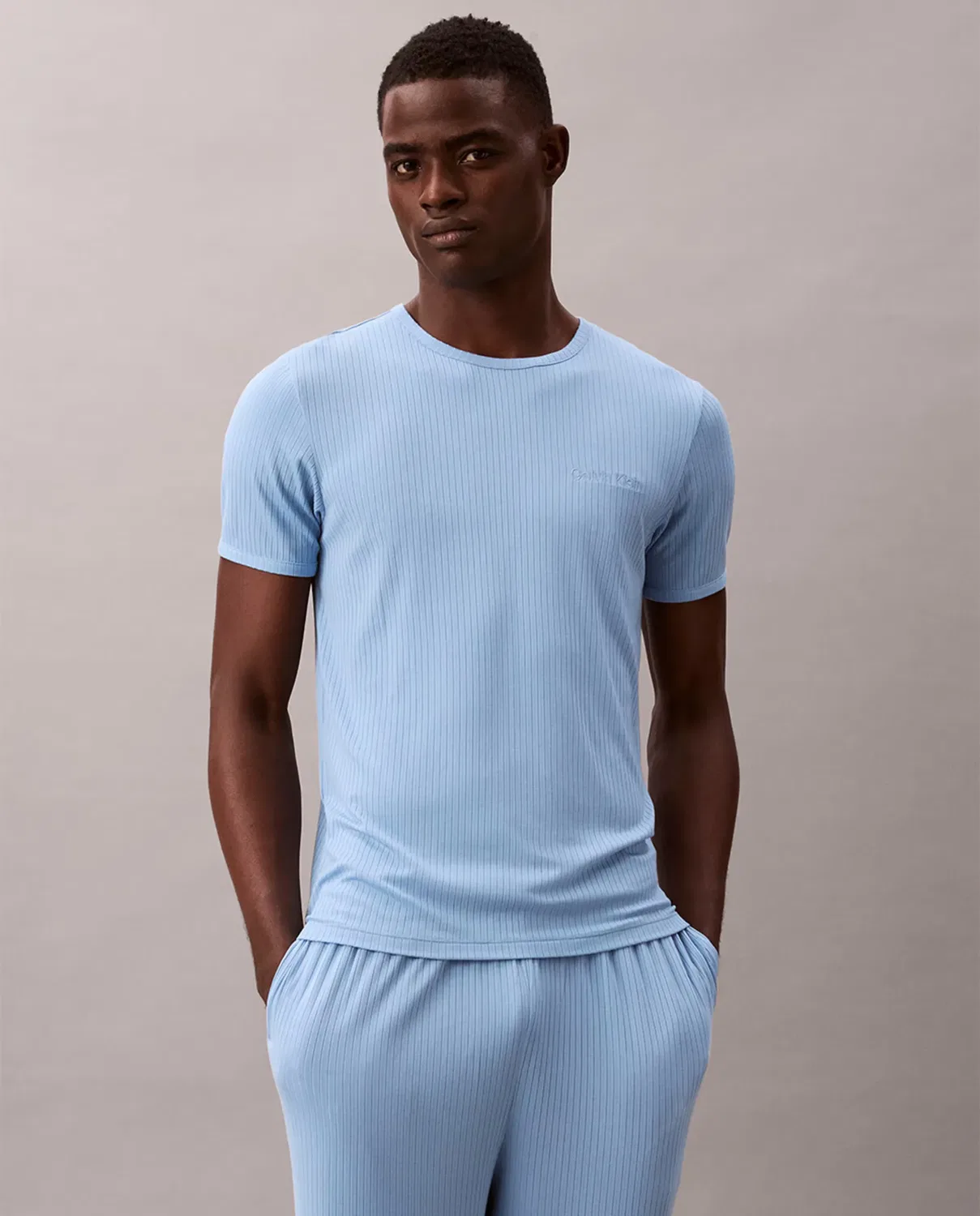 Мужская пижамная футболка с коротким рукавом Calvin Klein, Azul Claro