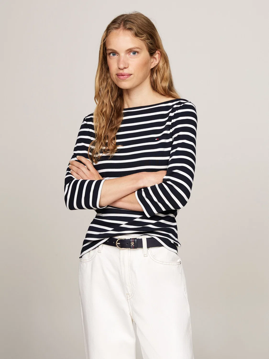 Футболка Tommy Hilfiger New Cody Slim Boat, Navy & White — фото 2
