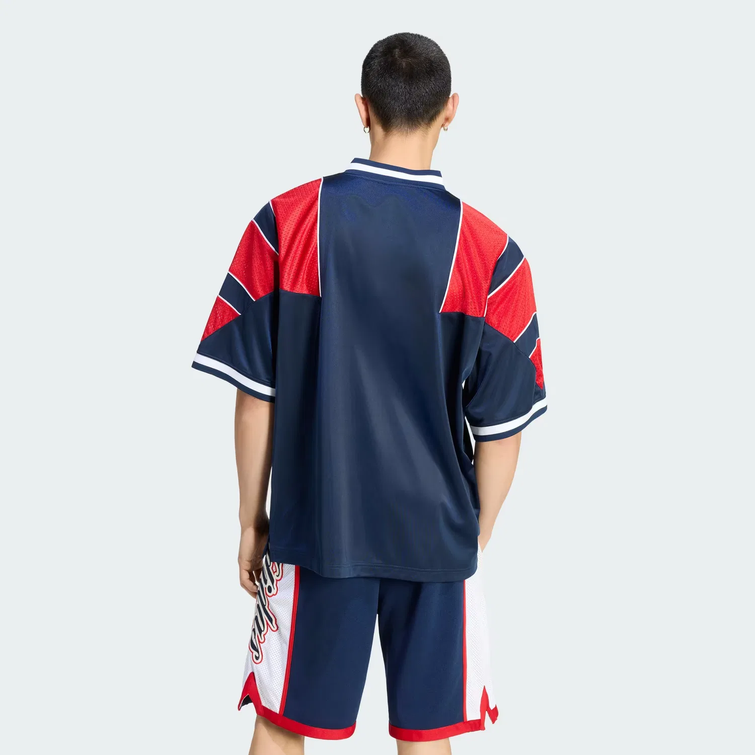 Мужская футболка-джерси свободного кроя Panel Jersey Adidas Originals, темно-синий — фото 2