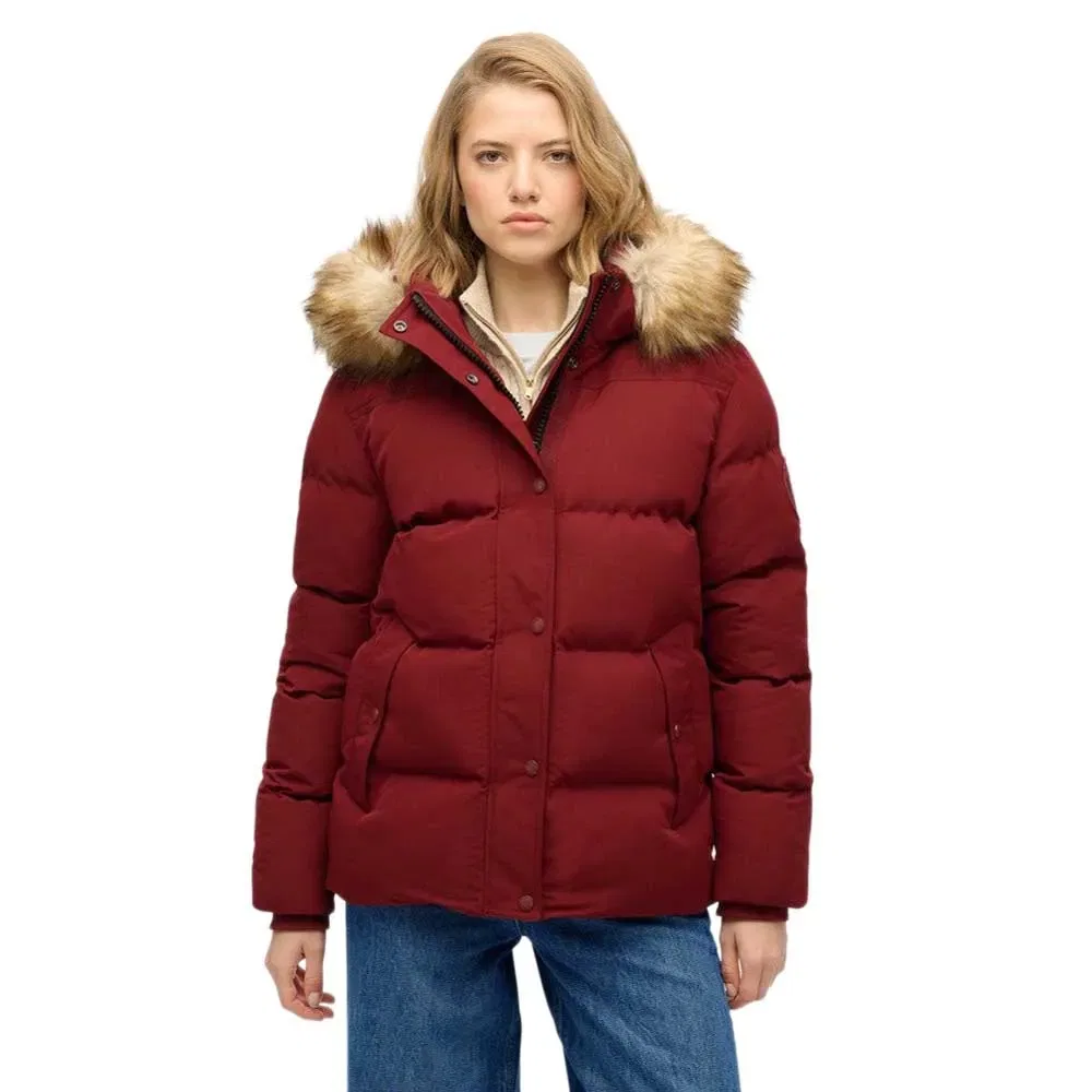 Пуховик стеганый Everest 5 Baffle Superdry, красный
