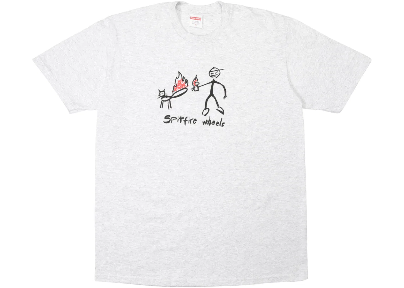 Мужская футболка с принтом Spitfire Cat Supreme, Ash Grey