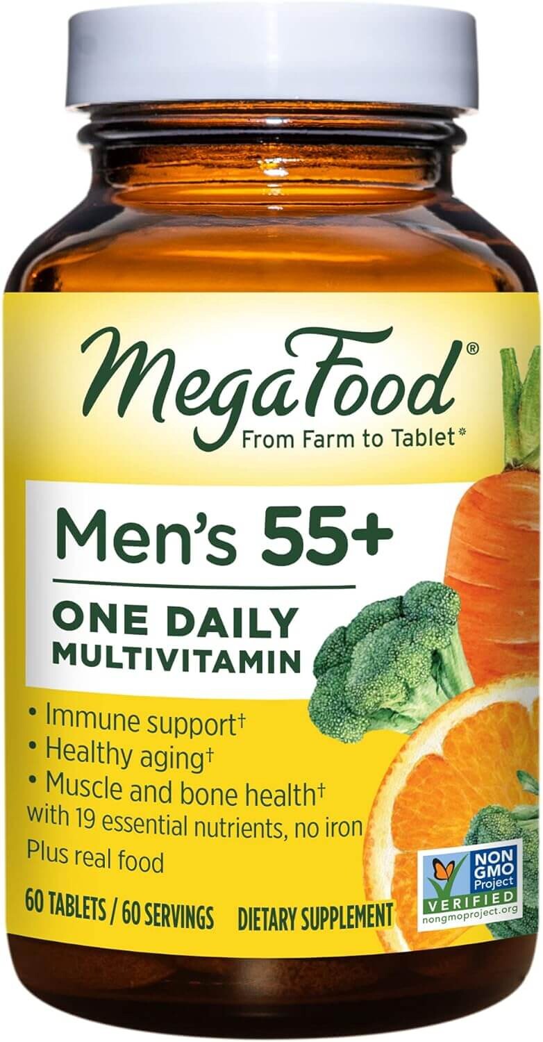 

Мультивитамины для мужчин 55+ MegaFood One Daily Optimal Aging & Immune Support Supplement Vegetarian, 60 таблеток