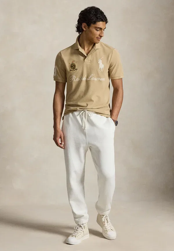 Футболка поло хлопковая, Classic Fit Big Pony Mesh Polo Shirt, Polo Ralph Lauren, Vintage Khaki, хаки — фото 2