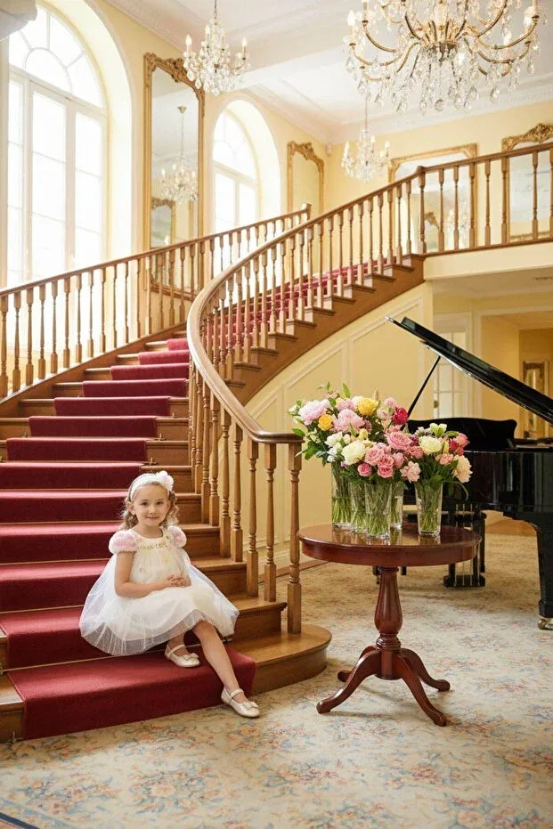 Детское платье для девочек с коротким рукавом Pamina, Ecru — фото 4