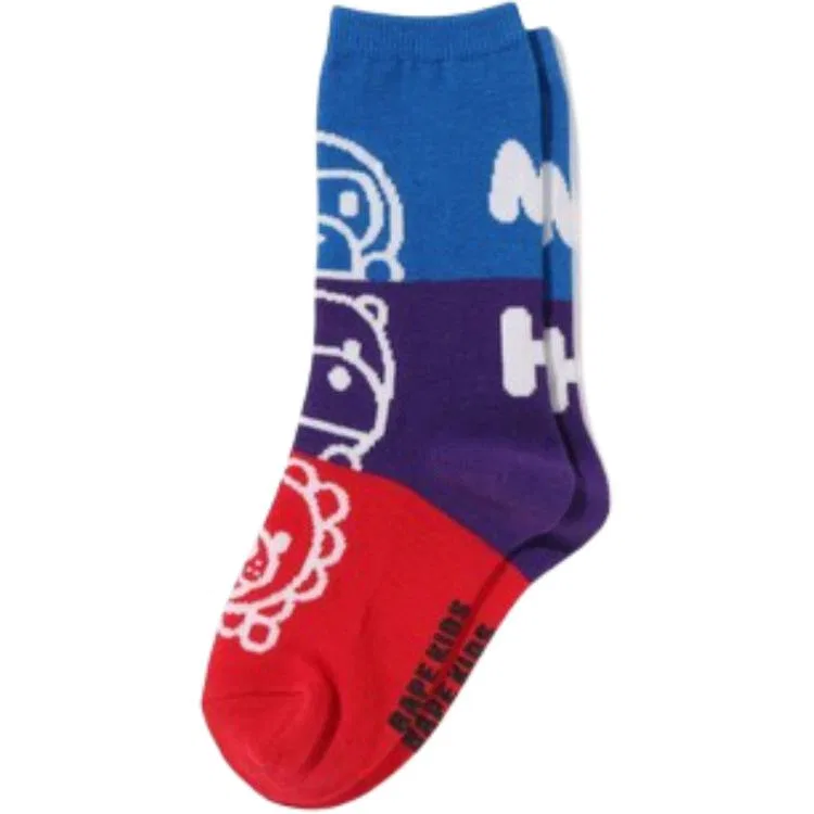 A BATHING APE Детские носки с принтом 1 Pack BAPE, Blue