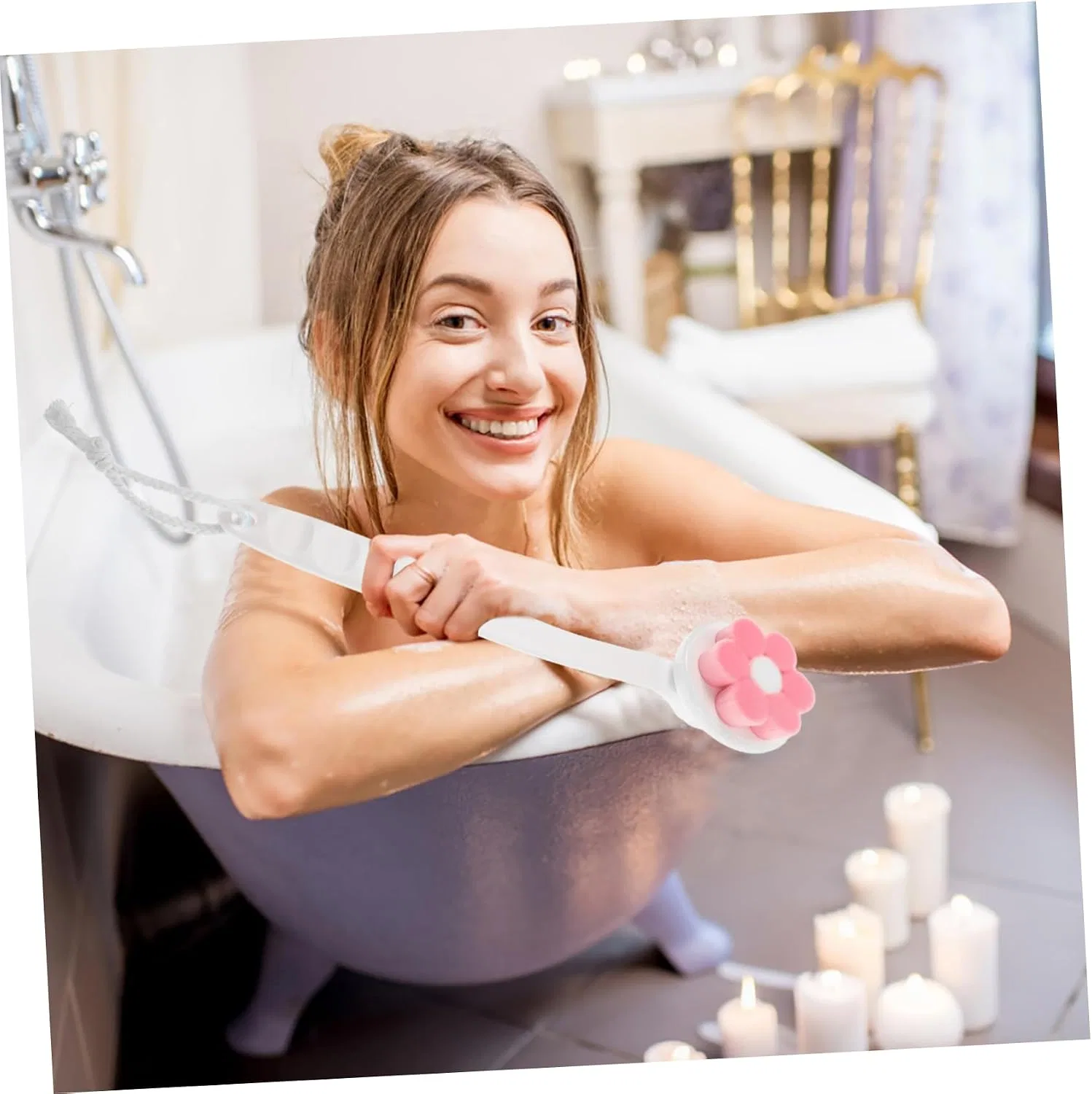 Щетка для душа SHOWERORO, 37 см, Pink — фото 4