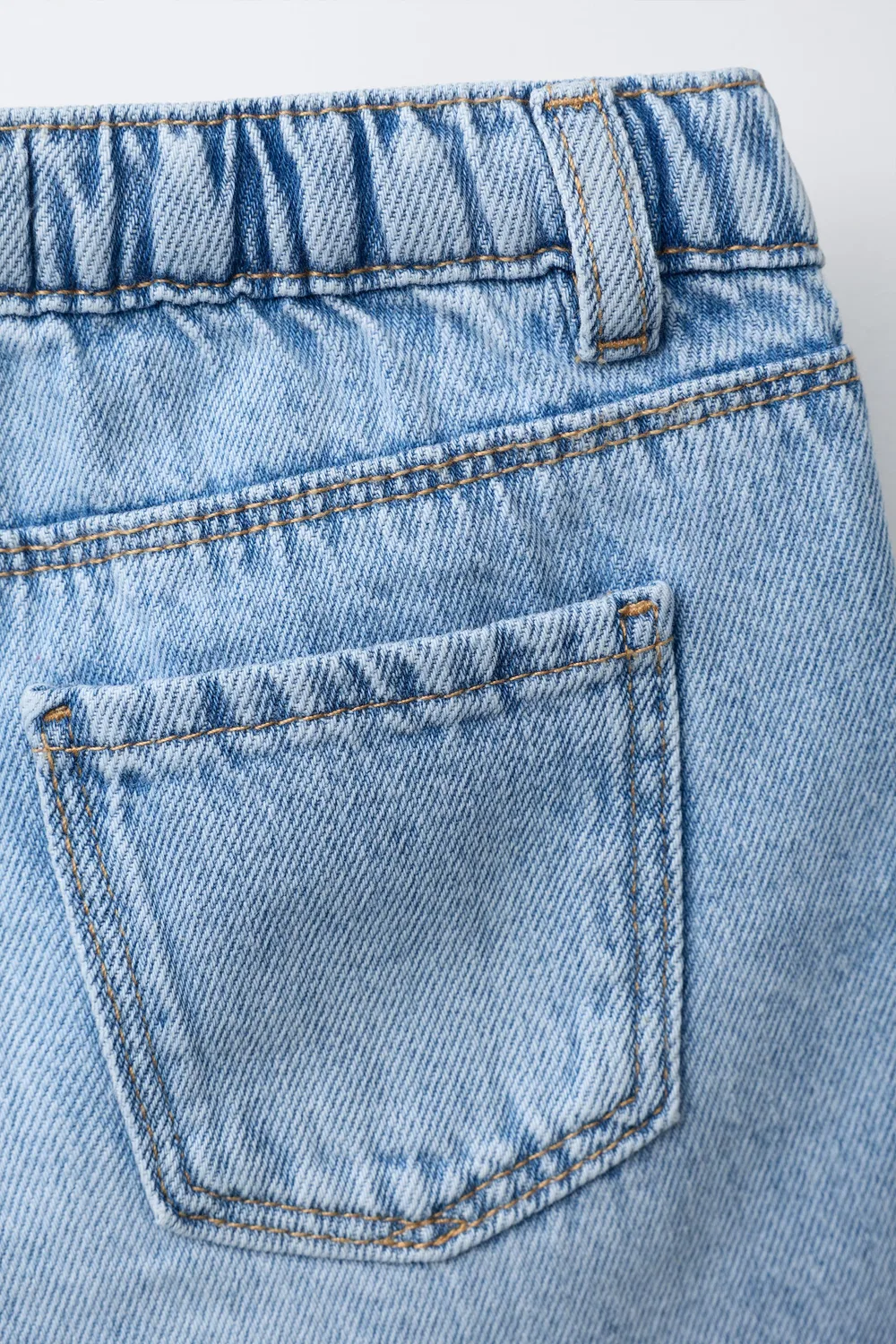 Волнистые джинсовые шорты-бермуды ZARA, Mid-Blue — фото 4