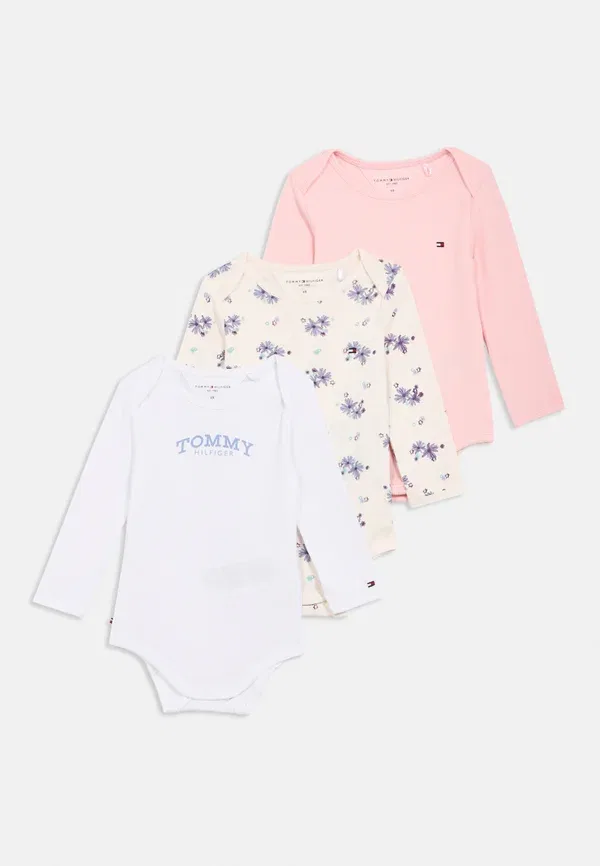 Комплект боди с длинным рукавом, флоральный принт, Tommy Hilfiger, Multi Coloured, мультиколор — фото 3