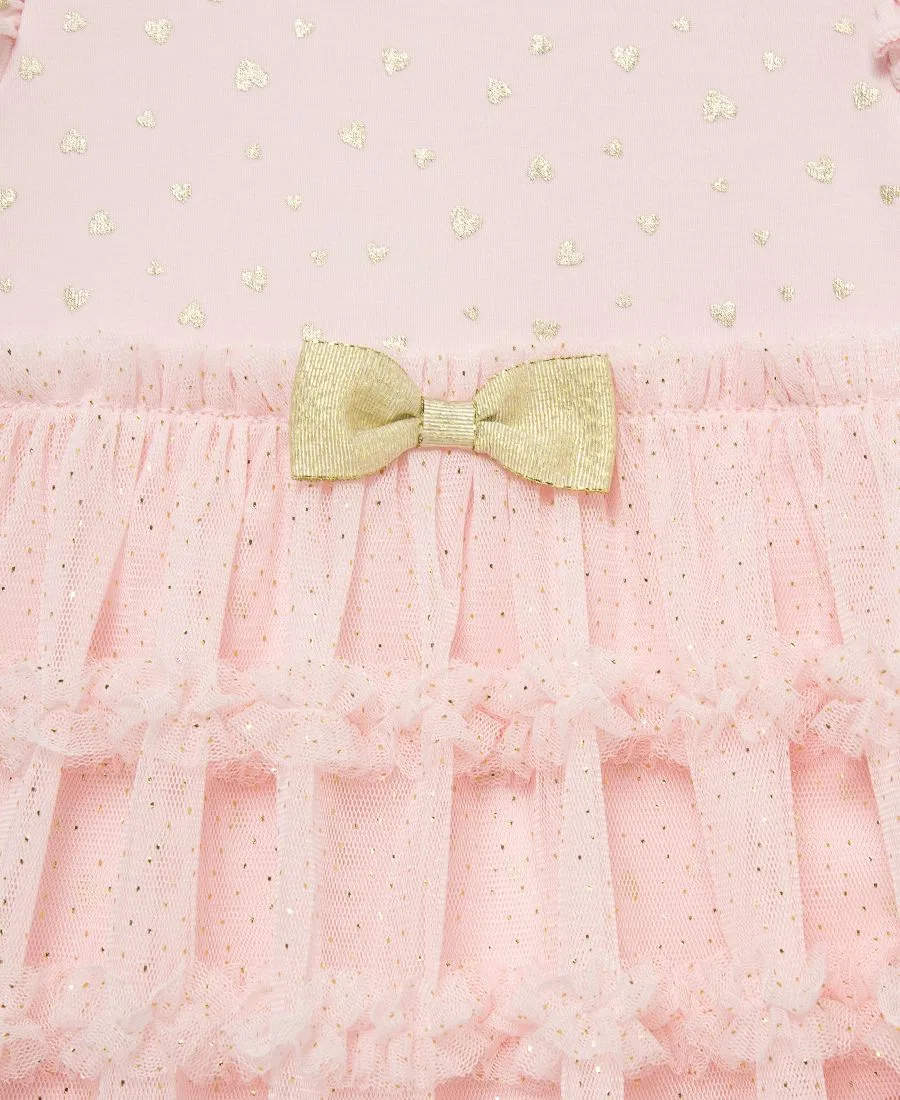 Комплект из платья и повязки на голову с принтом Heart Shine Little Me, Pink — фото 4
