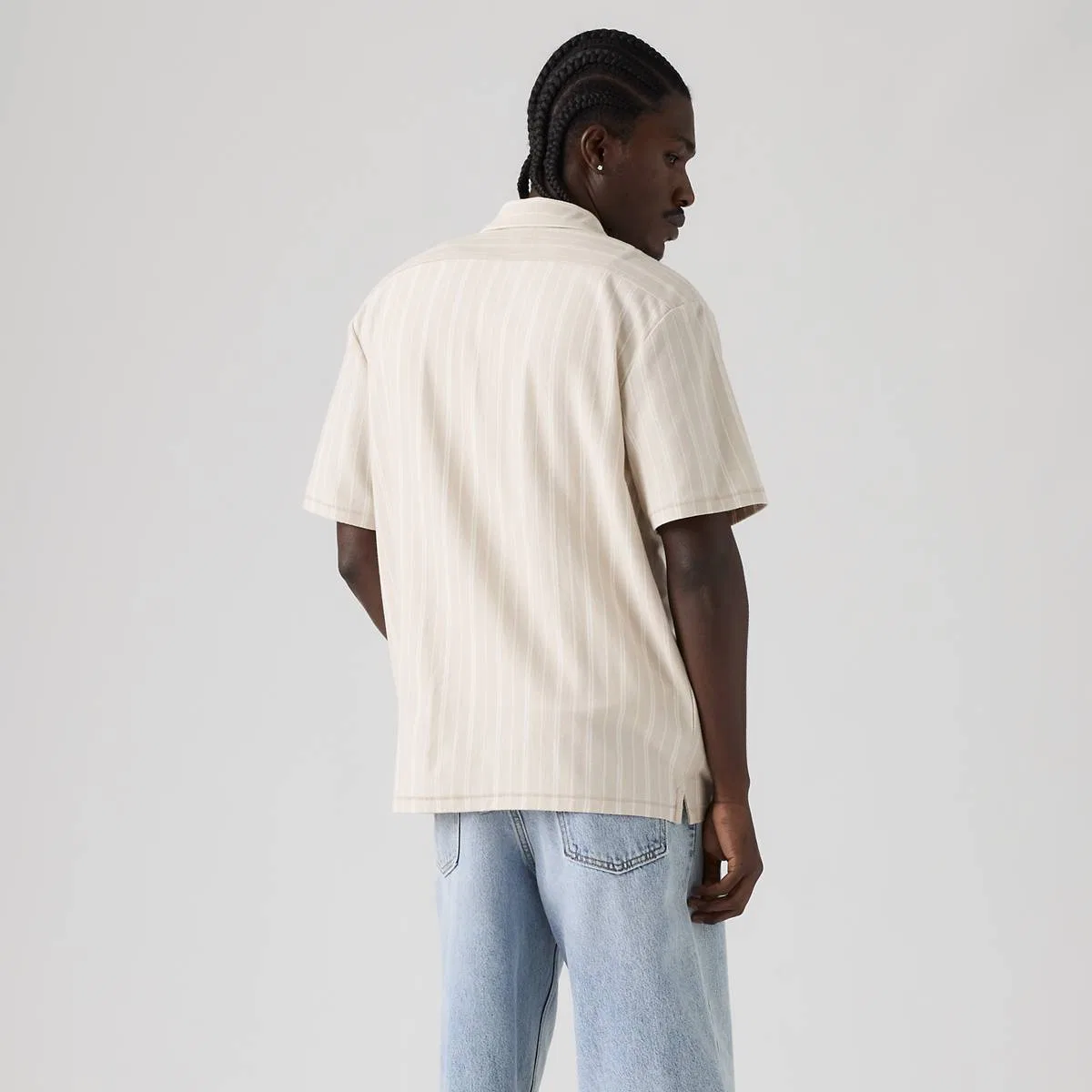 Вязаная походная рубашка Levi's, Flynt Stripe Pumice Stone - White — фото 4