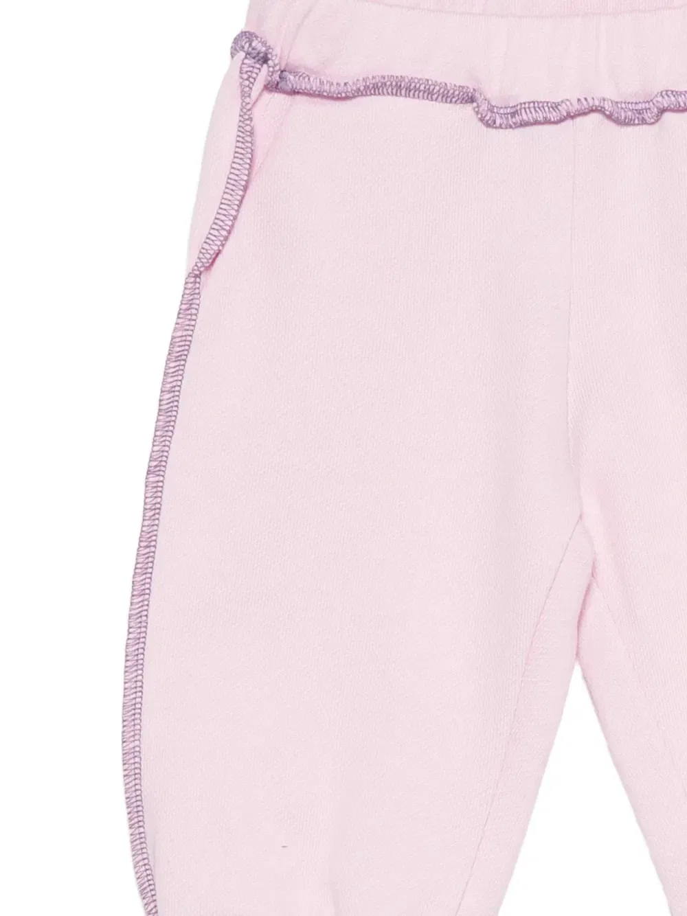 Спортивные штаны из хлопка с контрастной строчкой Pucci Junior, розовый — фото 3