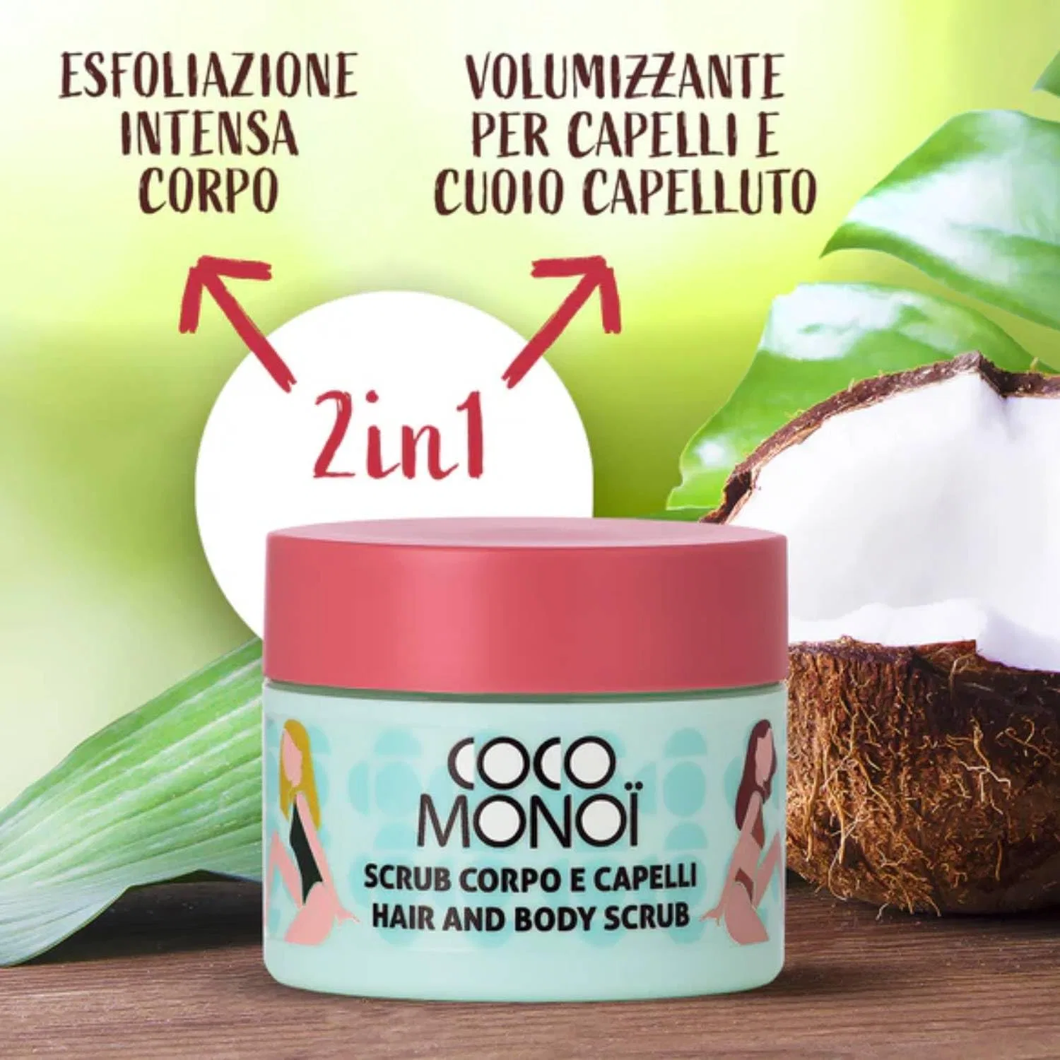 Скраб для тела и волос 2-в-1 Coco Monoi, 250 мл, 3 шт — фото 2