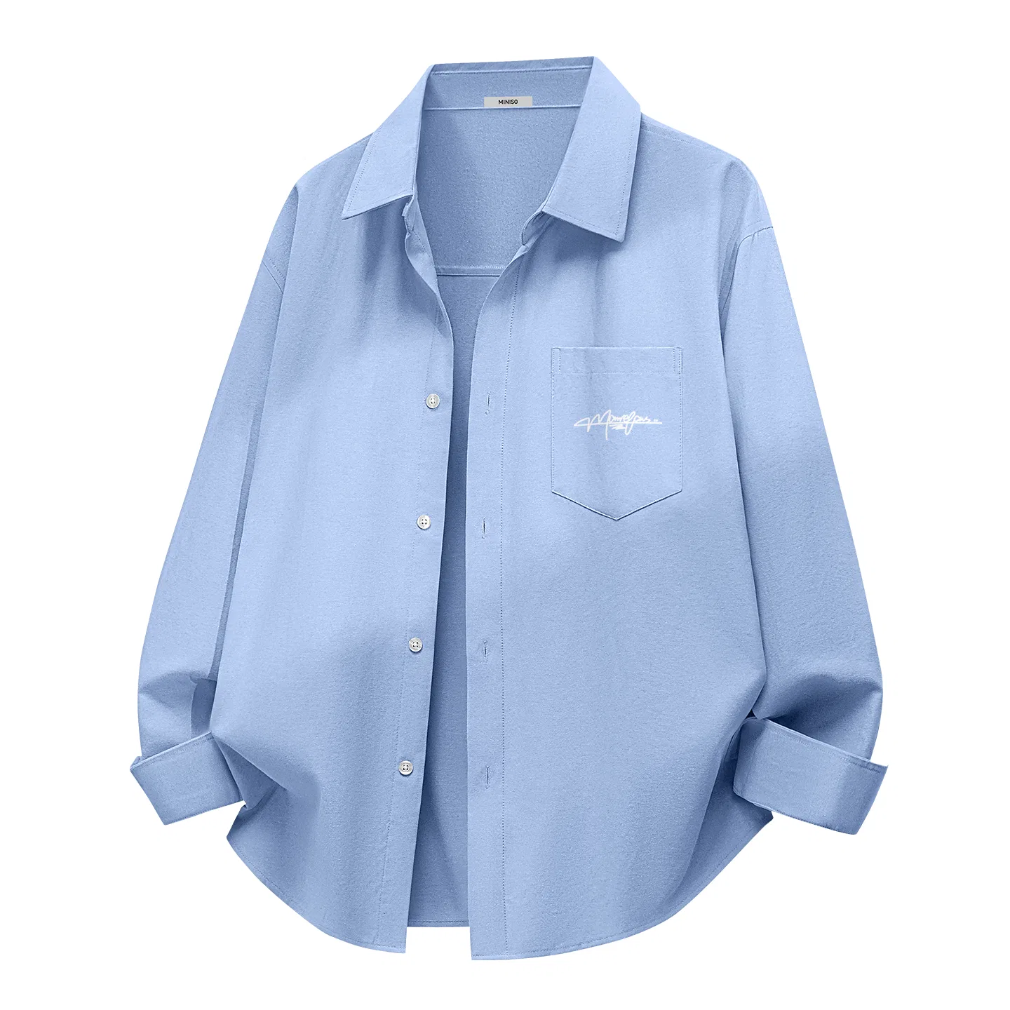 Детская рубашка с лацканом Heavyweight Oxford MINISO, Light Blue