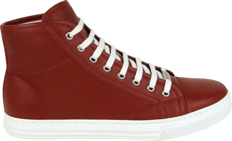 Кроссовки Gucci Leather High Red, красный