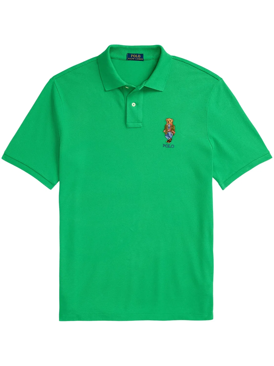 Polo Ralph Lauren Рубашка-поло с аппликацией медвежонка, зеленая