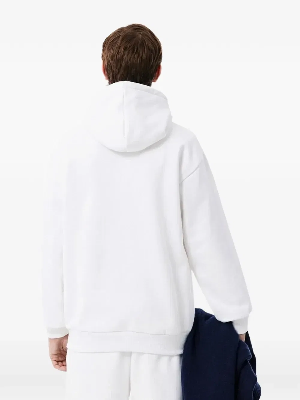 Худи с логотипом на нашивке и шнурком Lacoste, белый — фото 2
