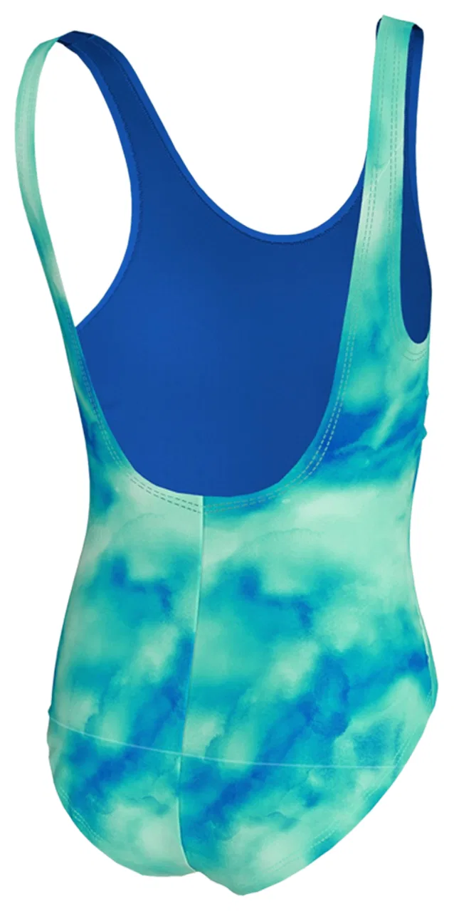 Купальник для девочек U-Back Nike, цвет Blue/Bleached Turquoise — фото 2