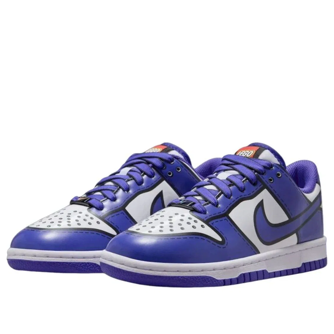 Детские кроссовки Nike Dunk Low с принтом, фиолетовый — фото 2