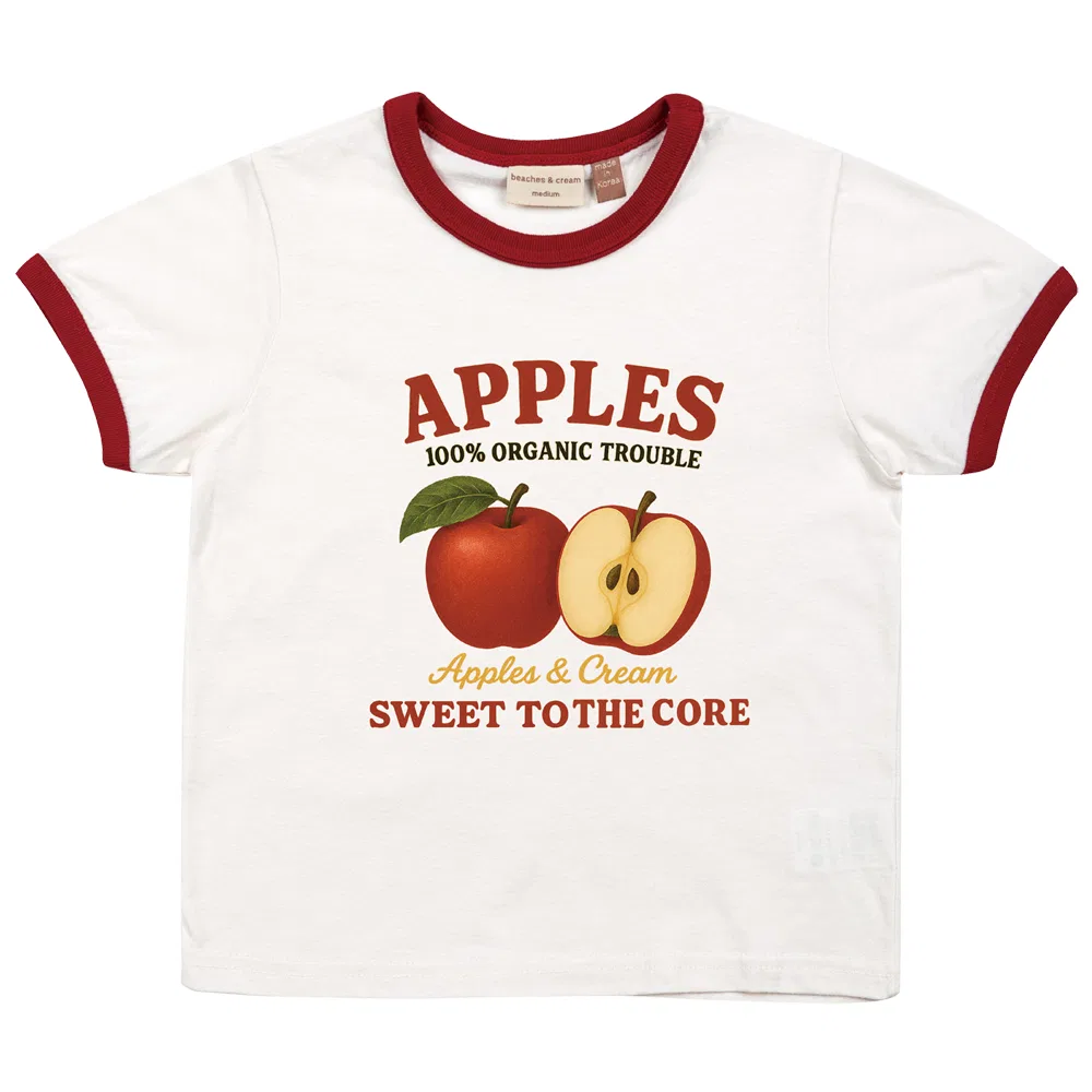 Детская футболка с коротким рукавом Apple Ringer BEACHESAND CREAM KIDS, Red