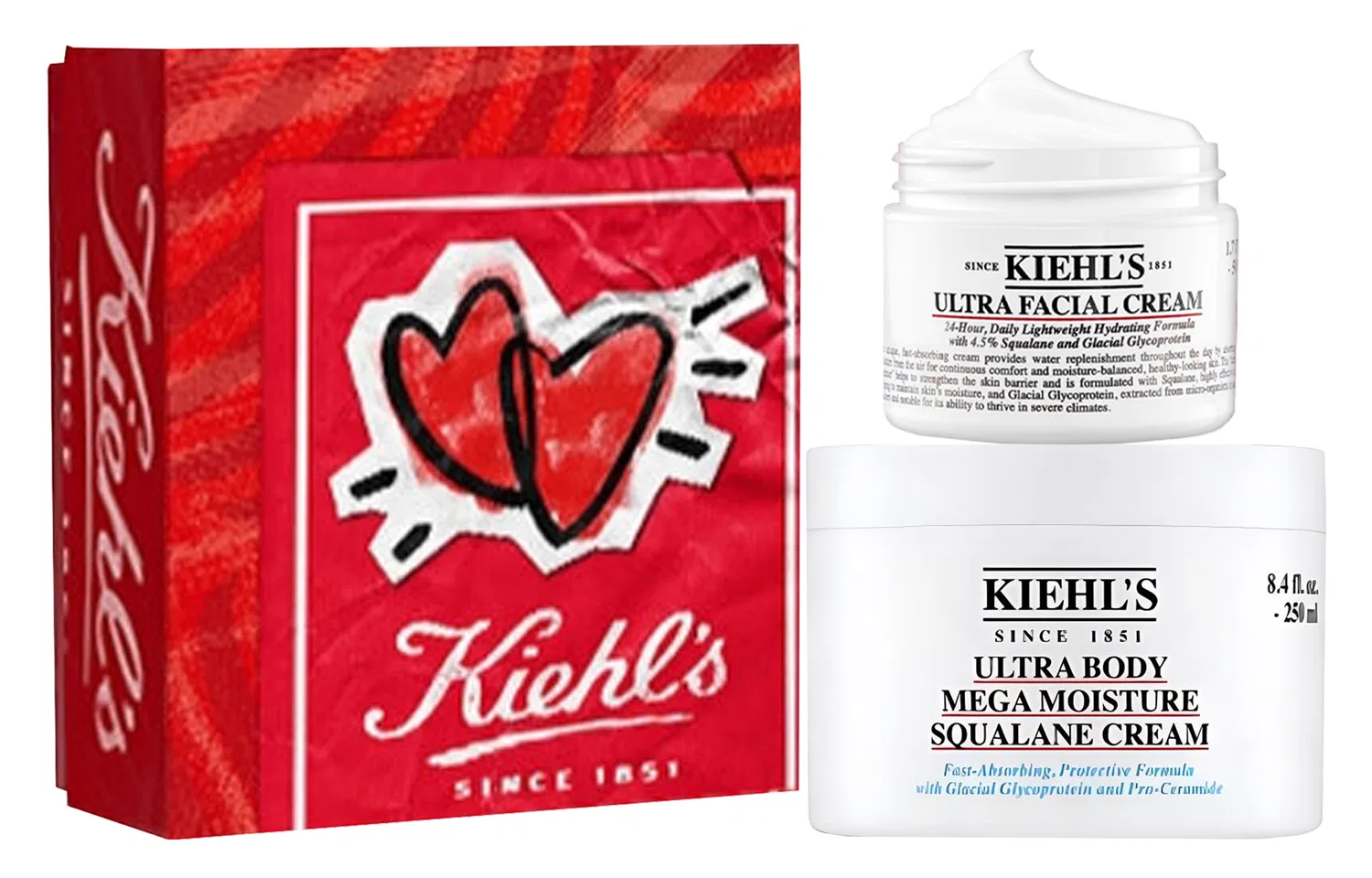Набор для ухода за кожей Kiehl's, High Hydration Face Cream, High Moisturizing Body Cream, 250 мл + 50 мл