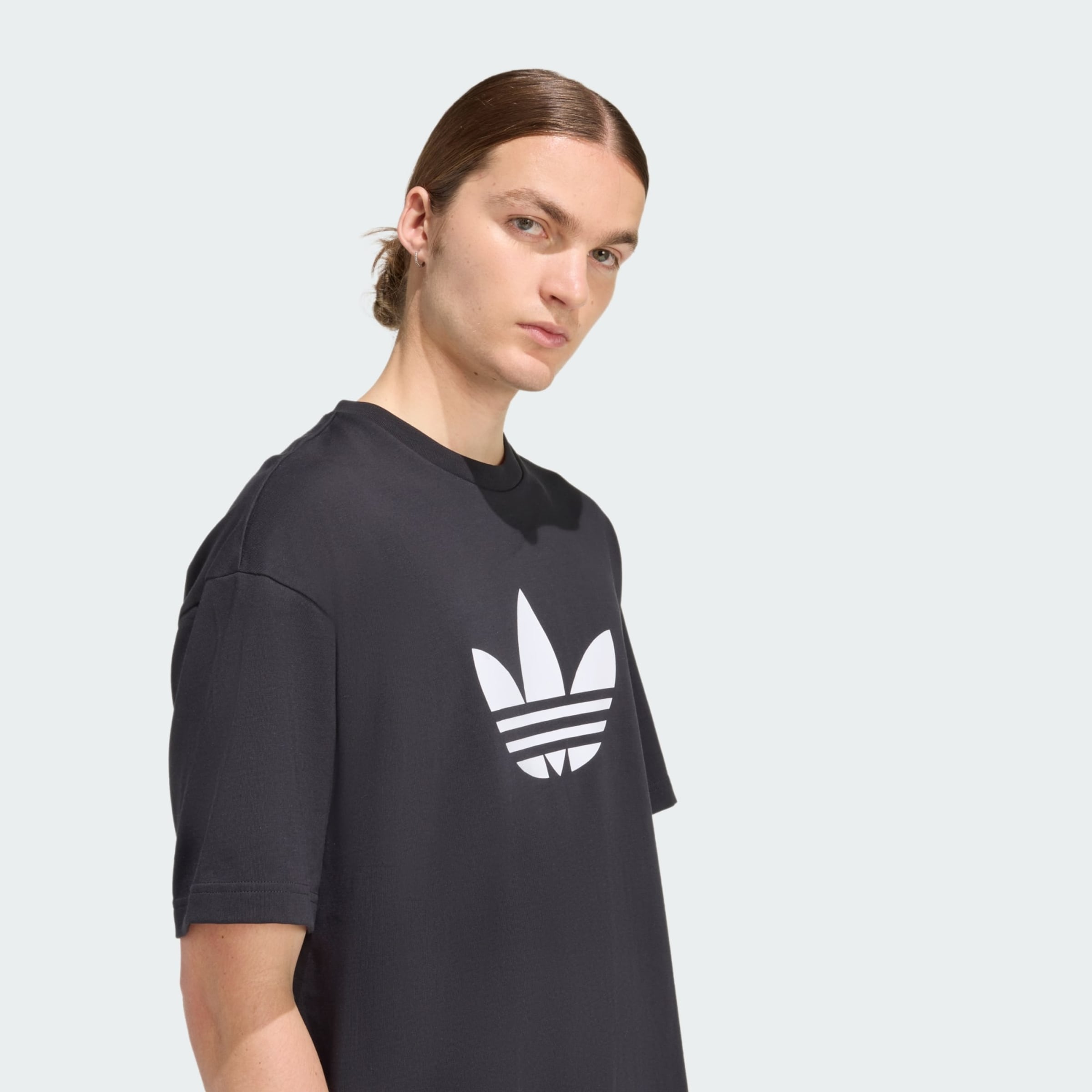 Adidas Originals Футболка 'Adicolor Trefoil' в черном цвете — фото 4