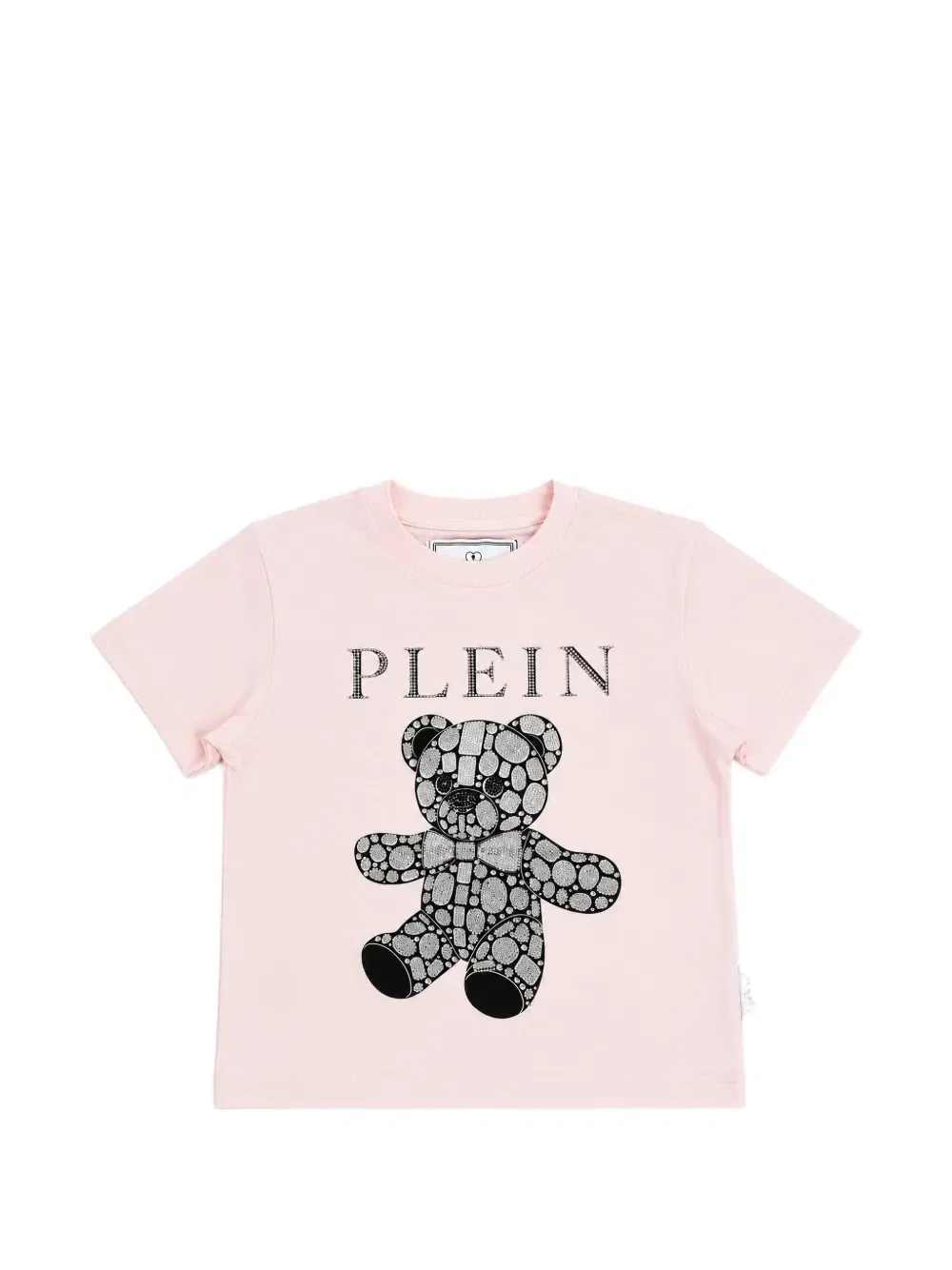 Футболка с кристаллами в виде плюшевого мишки Philipp Plein Junior, розовый
