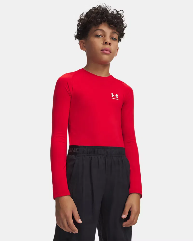Лонгслив ультралегкий влагоотводящий HeatGear Armour UnderArmour, Red/White
