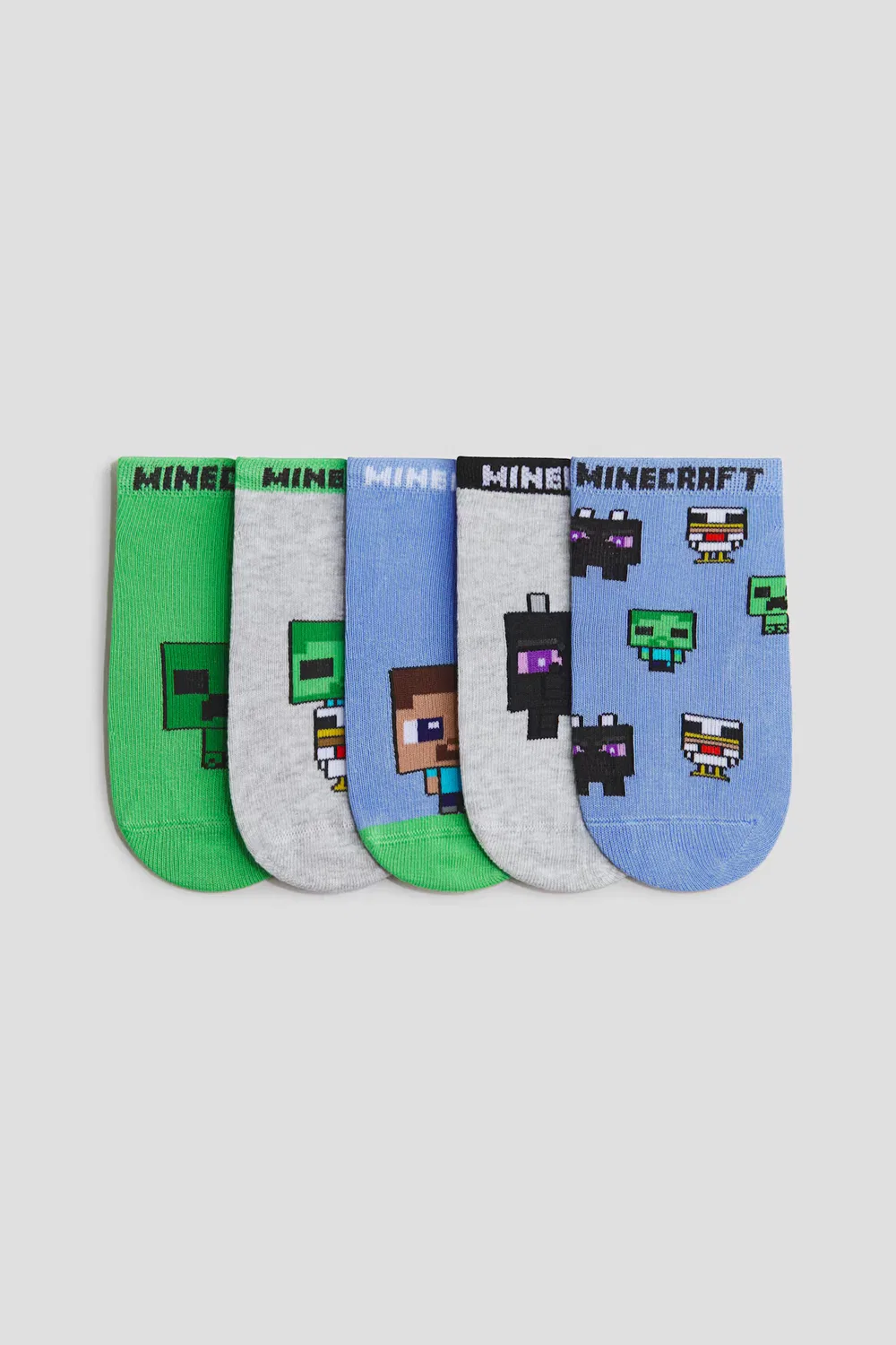 Набор из 5 носков для кроссовок H&M, Mattblau/Minecraft