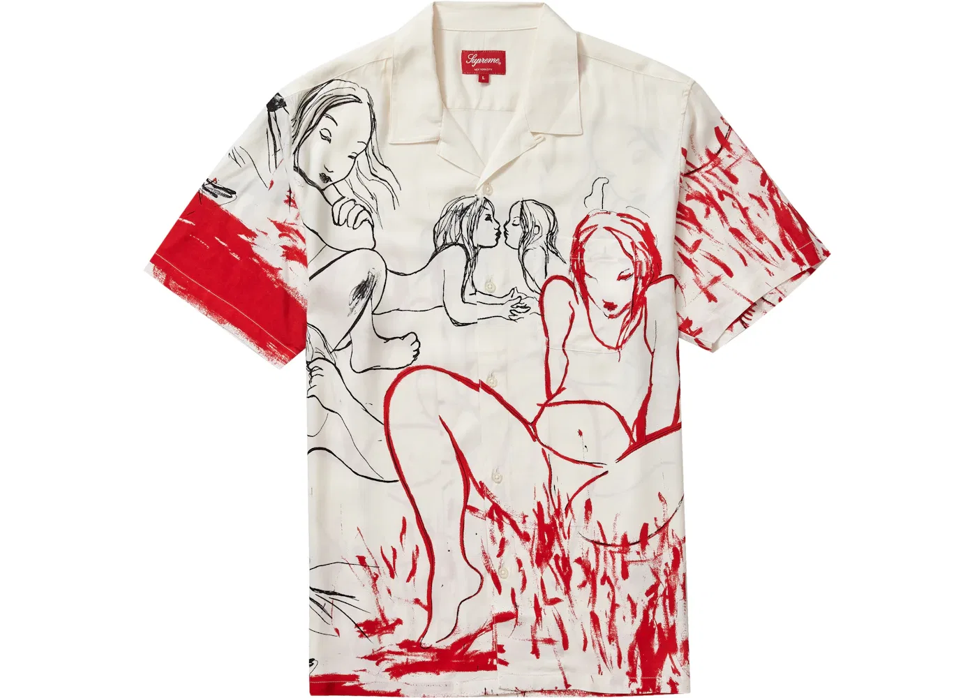 Мужская рубашка с коротким рукавом Supreme S/S Shirt, White