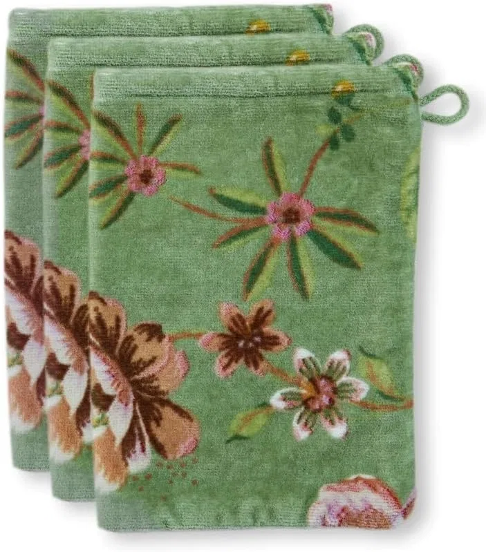 Набор мочалок 3 шт Pip Studio Secret Garden Green 16x22 см