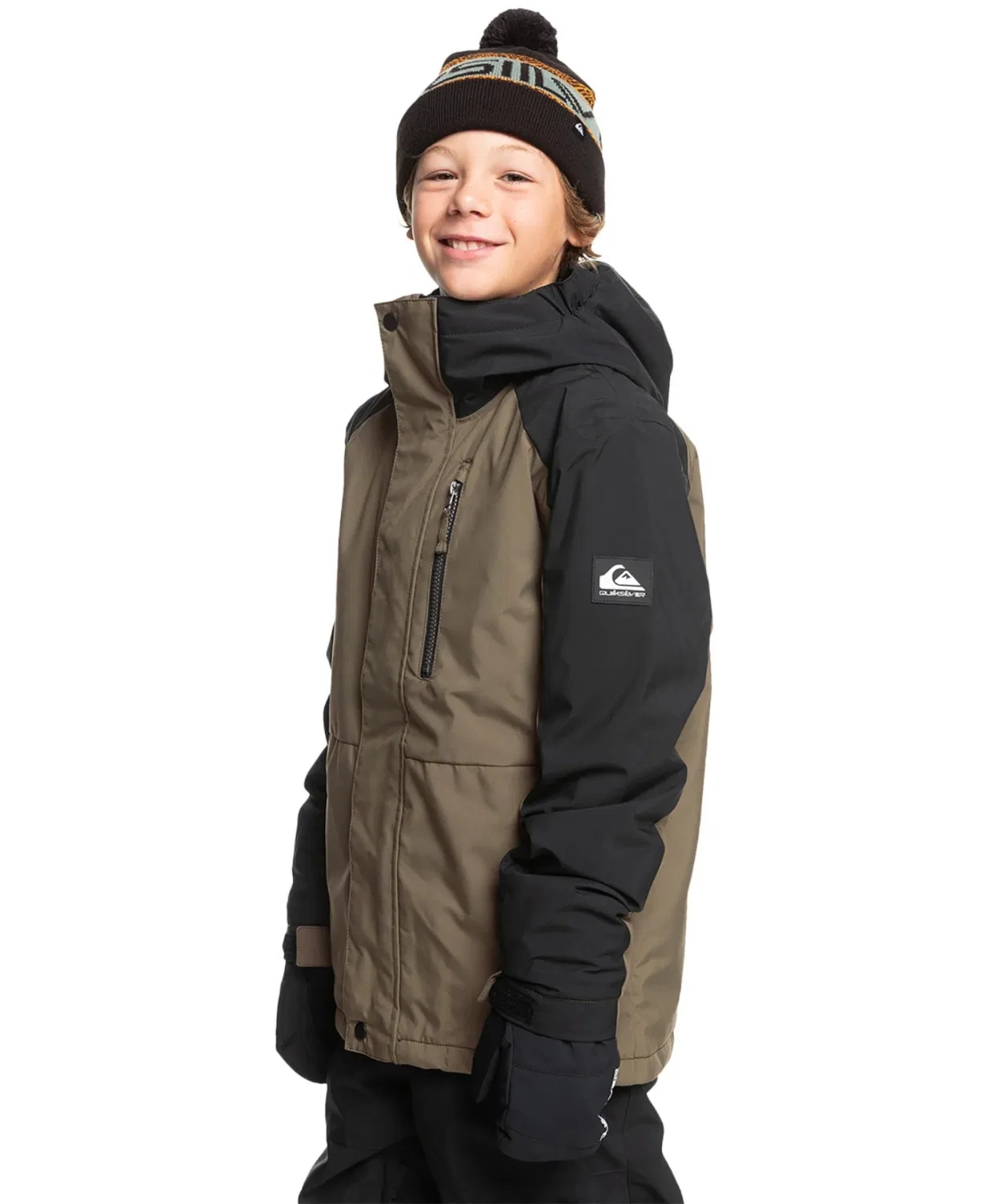 Детская горнолыжная куртка с капюшоном, модель MISSION BLOCK YOUTH Quiksilver, Black — фото 3